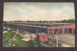 TOPEKA KANSAS SANTA FE RAILROAD CAR REPAIR SHOPS VINTAGE POSTCARD 1910