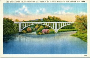 Bridge over Holston River Postcard Johnson City Tennessee
