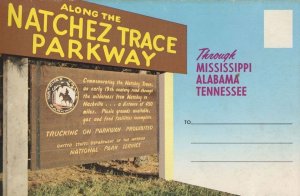 Along The Natchez Trace Parkway Mississippi Map Folding Postcard Book