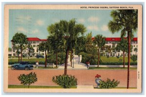 1945 Hotel Princess Issena Cars Street View Daytona Beach Florida FL Postcard 