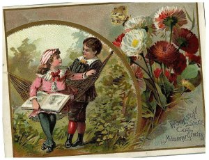 Coffee Card Lion Trade Victorian Woolson Spice Co Toledo Ad Midsummer Greeting 