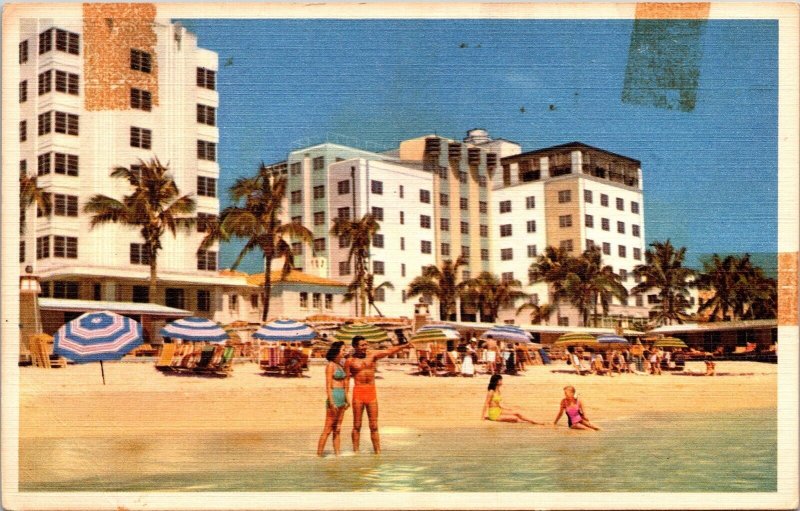 Pan American World Airways Beach Sunshine Miami Florida FL Postcard WB VTG UNP 