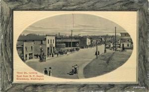 c1910 Ellensburg Third Northern Pacific Railroad Depot Cardinell Oval Frame