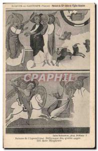 Postcard Old St savin on gartempe (comes) of the twelfth century painting of ...