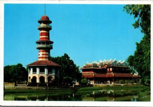 VINTAGE CONTINENTAL SIZE POSTCARD VITHUN THUTANA VEHAT THAILAND