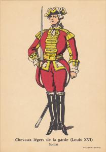 French Military Uniforms Soldier Chevaux legers de la garde Louis XVI