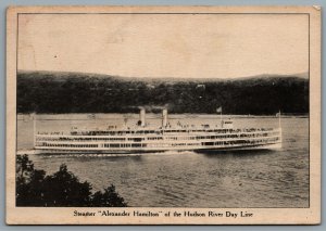 Postcard Hudson River NY c1930s Steamer Alexander Hamilton Hudson River Day Line