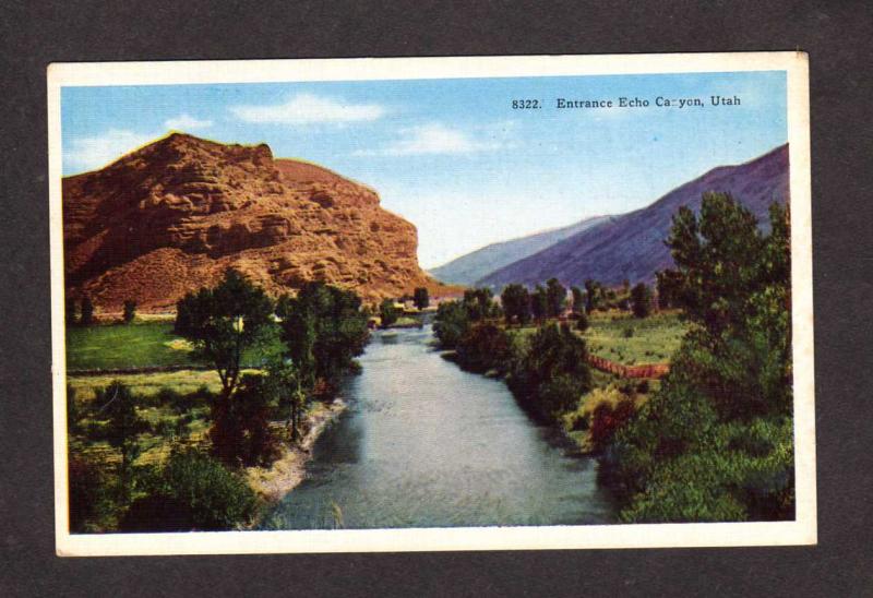 UT Entrance Echo Canyon Utah Postcard