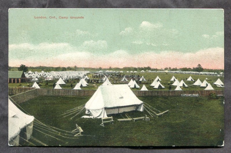 dc464 - LONDON Ontario c1907 Military Camp Grounds