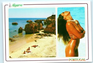 Algarve Portugal Nude Female Beach Beauty Naked Tits Boobs Breasts Postcard E05