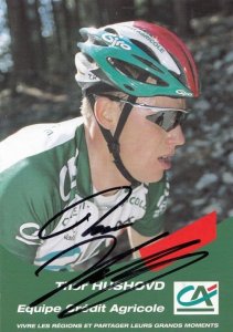 Thor Hushovd Norway Cycling Cyclist Champion Hand Signed Card Photo