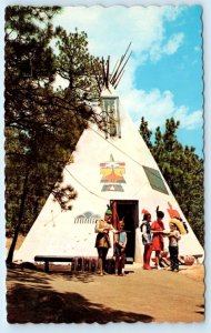 SANTA'S WORKSHOP, North Pole CO ~ Amusement Park INDIAN TEPEE 1967  Postcard