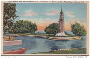 Wisconsin Oshkosh Bray's Point & Lighthouse At Junction Of Fox River...