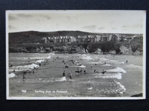 Cornwall St Minver POLZEATH - SURFING JOY c1950s RP Postcard