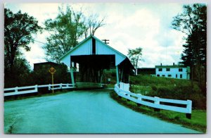 Lyndon Vermont~One Of The Five Old Covered Bridges Color Photo~Vintage Postcard
