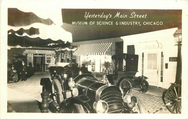 Autos Chicago Illinois RPPC Photo 1940s Postcard Yesterday's Main Street 20-69