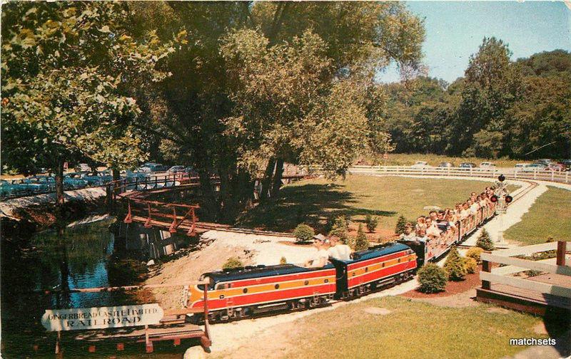 1950s Miniature Railroad Train Gingerbread Castle Amusement Hamburg New Jersey