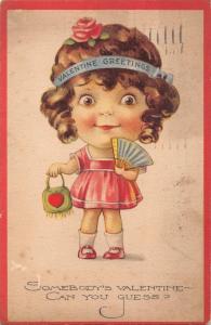 SOMEBODY'S VALENTINE-CAN YOU GUESS?~GREETINGS POSTCARD 1926 PSTMK