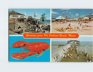 M-215724 Places and Lobster Greetings from Old Orchard Beach Maine USA