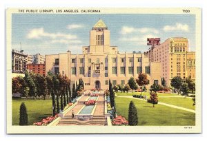 The Public Library Los Angeles California c1941 Postcard