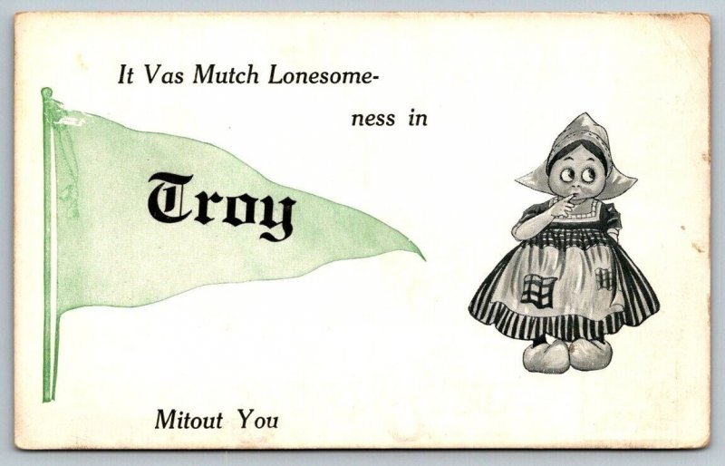 Troy  Maine     Pennant Postcard  1912