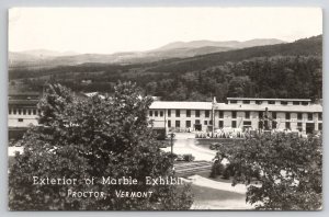 Proctor VT Exterior of Marble Exhibit RPPC Vermont Postcard A31