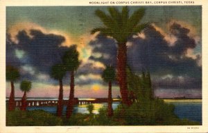 Texas Corpus Christi Moonlight On Corpus Christi Bay Curteich