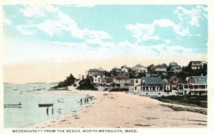 Vintage Postcard 1920's Wessagusett From Beach North Weymouth Massachusetts