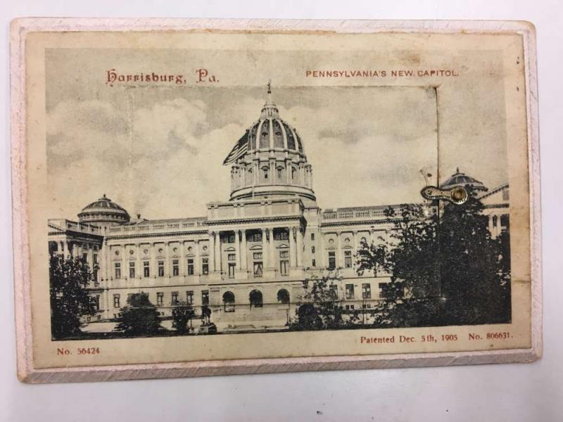 Harrisburg Pennsylvania Trapdoor Novelty Foldout Scene Antique Postcard K61216