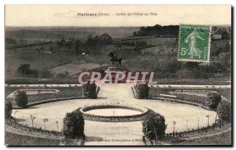 Postcard Old Mortagne Garden I & # 39Hotel City