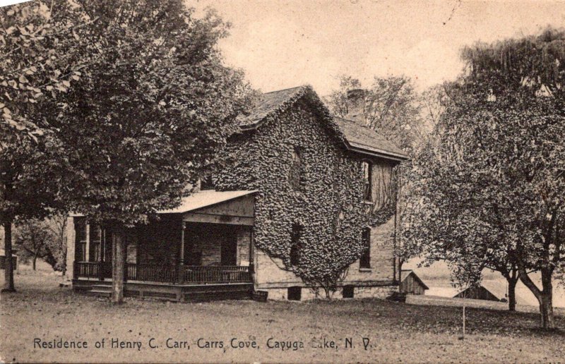 New York Cayuga Lake Carr's Cove Residence Of Henry C Carr 1916