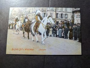 Mint USA Native American Postcard Buffalo Bills Wild West Indian Riding Horse