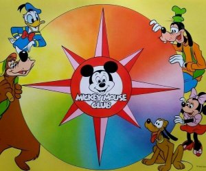 Disney Mickey Mouse Club Original Poster Licensed 1970s Donald Duck Pluto Minnie