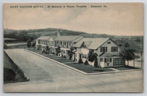 Somerset PA Roof Garden Motel At Entrance To Pennsylvania Turnpike Postcard J42