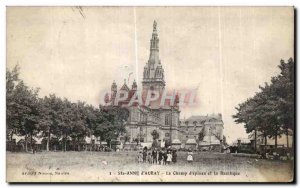 Postcard Old Ste Anne Le Scope thorns and Basilica Children