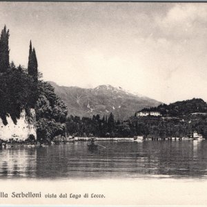 c1910s Bellagio Italy Villa Serbelloni Postcard Lago di Lecco Lake Como View