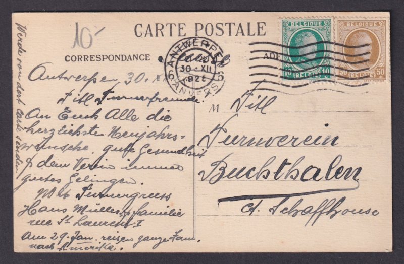 Vintage Postcard Belgium Antwerp Baron D'Hanis Monument 1925