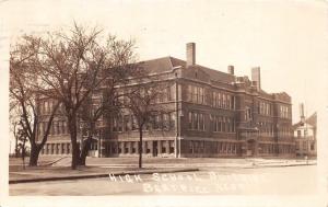 Nebraska Ne Real Photo RPPC Postcard BEATRICE High School Building 1924 2