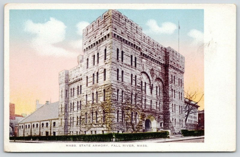 Fall River MA~Massive Stone Bldg~State National Guard Armory~Battlements~1920s 