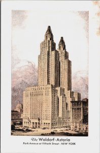 New York City The Waldorf Astoria Vintage Postcard C164