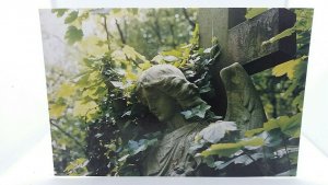 Vintage Postcard Ancient Angel Memorial Statue at Abney Park Cemetery London N16