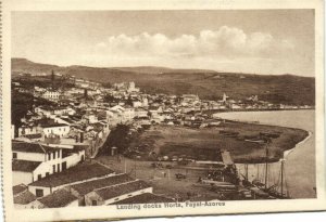 PC AZORES / PORTUGAL, FAYAL, LANDING DOCKS HORTA, Vintage Postcard (B41220)