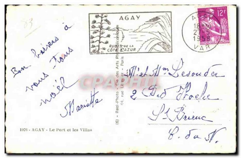 Agay - the Port and Villas - Modern Postcard