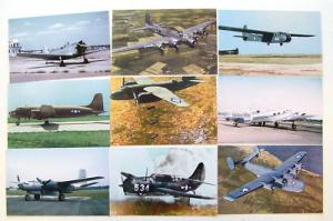 T1046       WW 2  AIRPLANES    POSTCARD LOT,  9  CARDS