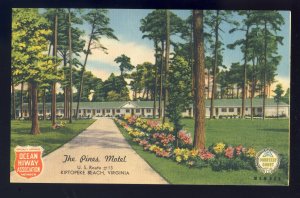 Kiptopeke, Virgina/VA Postcard,  The Pines Motel, US Route #13, 1960's?