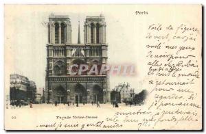 Paris Old Postcard Notre Dame Facade