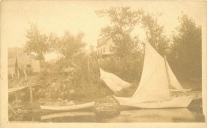 Cape Cod Home C-1905 New England Sailboat RPPC Photo Postcard 11753