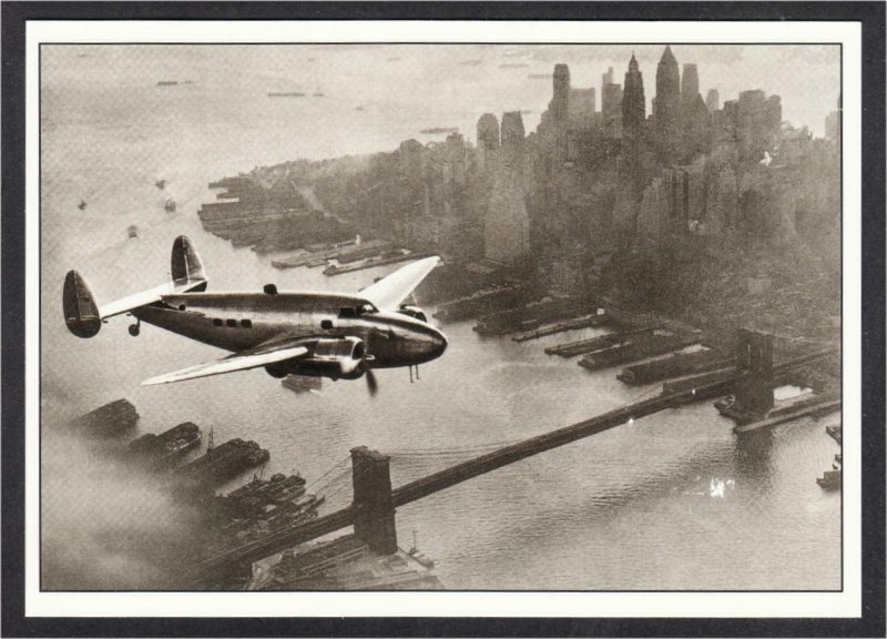 Howard Hughes Lockheed Super Electra Flight New York City in 1938 Repro Postcard