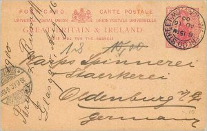 Entier Postal Stationery 1p Waterloo Street for Germany 1900