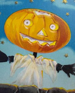 Halloween Postcard Barton Spooner The Great Pumpkin Goblin Man Embossed Fantasy